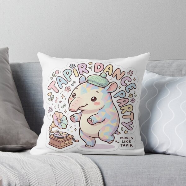 Item preview, Baby Tapir – Kawaii "Tapir Dance Party" Sticker designed and sold by Chipkooo.