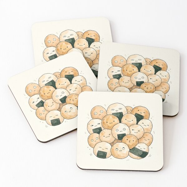 Item preview, Cute Senbei Rice Crackers Kawaii Japanese Snack Illustration designed and sold by DuckOddity.