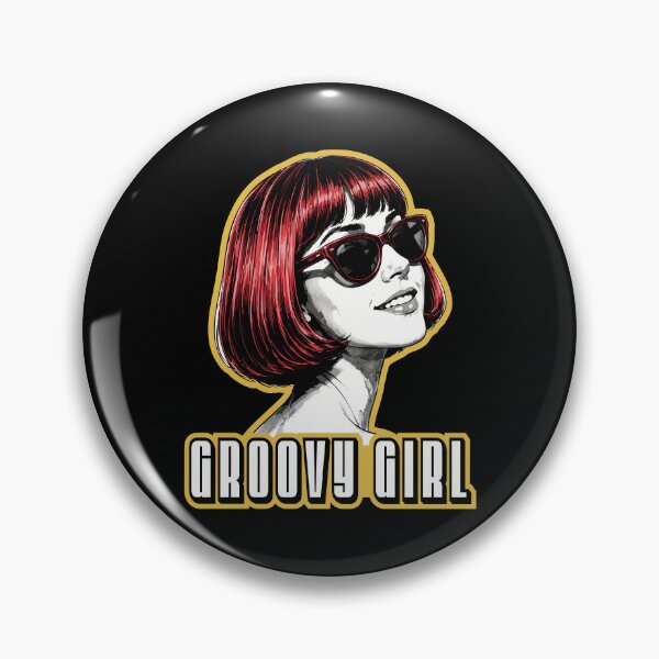 Item preview, Groovy Girl – Retro 60s Mod Icon with Bold Typography & Red Hair designed and sold by THROUGH-LIFE.