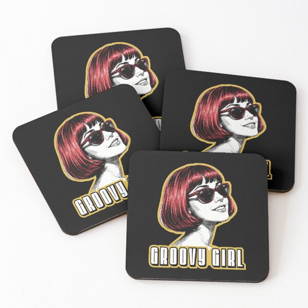 Item preview, Groovy Girl – Retro 60s Mod Icon with Bold Typography & Red Hair designed and sold by THROUGH-LIFE.
