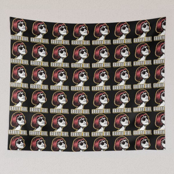 Item preview, Groovy Girl – Retro 60s Mod Icon with Bold Typography & Red Hair designed and sold by THROUGH-LIFE.