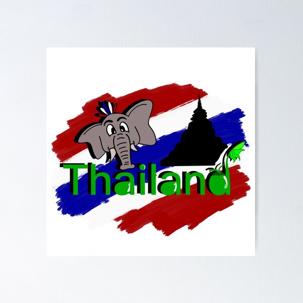 Item preview, Thailand Elephant Thai Flag Design designed and sold by Poonpoon11.