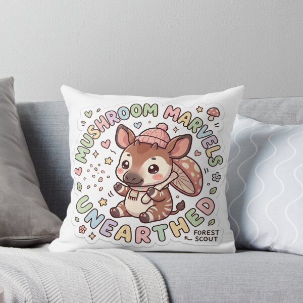 Item preview, Baby Okapi – Kawaii "Mushroom Marvels Unearthed" Sticker designed and sold by Chipkooo.