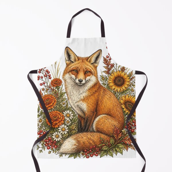 Item preview, Red Fox Autumn Wildflower Botanical Design designed and sold by VaneDesings.