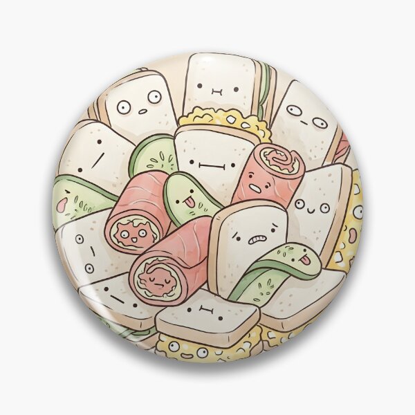 Item preview, Cute Tea Sandwiches Kawaii Afternoon Tea Illustration designed and sold by DuckOddity.