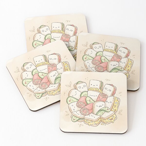 Item preview, Cute Tea Sandwiches Kawaii Afternoon Tea Illustration designed and sold by DuckOddity.