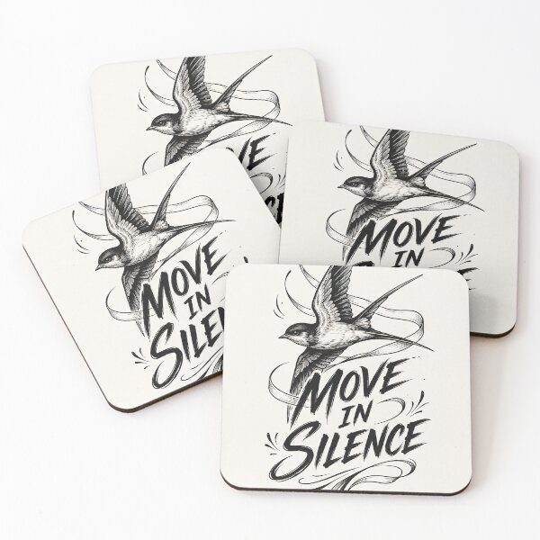 Item preview, Move In Silence Swallow Line Art Print | Minimalist Motivational Wall Art designed and sold by SoftSpaceDesign.