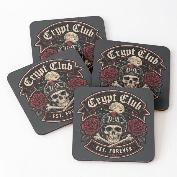 Item preview, Crypt Club Skull Biker Patch | Gothic Skull Roses Moon Graphic | Vintage Dark Streetwear designed and sold by warlistop.
