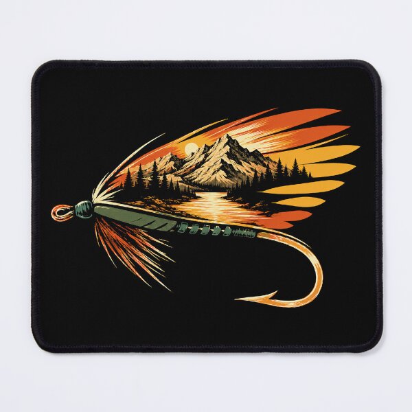 Item preview, Vintage Fly Fishing Lure Mountain Sunset Outdoors designed and sold by Eh Plus Designs.