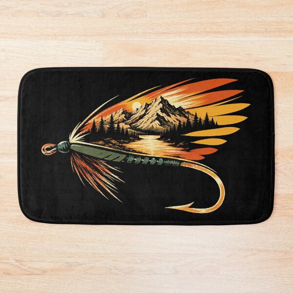Item preview, Vintage Fly Fishing Lure Mountain Sunset Outdoors designed and sold by Eh Plus Designs.