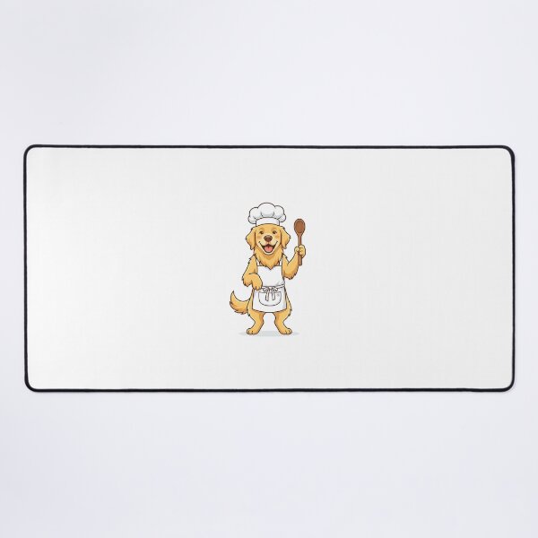 Item preview, Golden Retriever Chef Cooking with Wooden Spoon Vector Illustration designed and sold by PictoVibe.