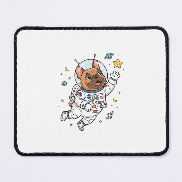 Item preview, French Bulldog Astronaut Floating in Space Suit Cartoon Art designed and sold by PictoVibe.