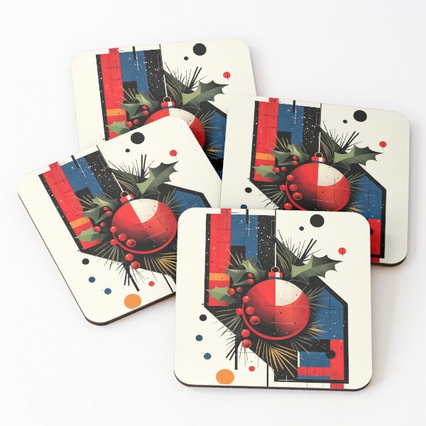Item preview, Modern Abstract Christmas Ornament and Holly Art designed and sold by colorful-white.