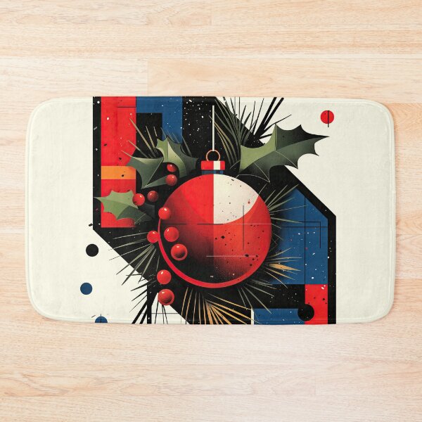 Item preview, Modern Abstract Christmas Ornament and Holly Art designed and sold by colorful-white.