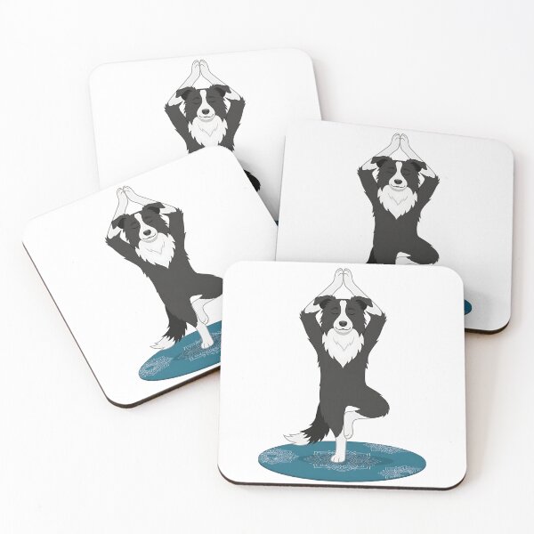 Item preview, Border Collie Yoga Tree Pose Meditation Vector Illustration designed and sold by PictoVibe.