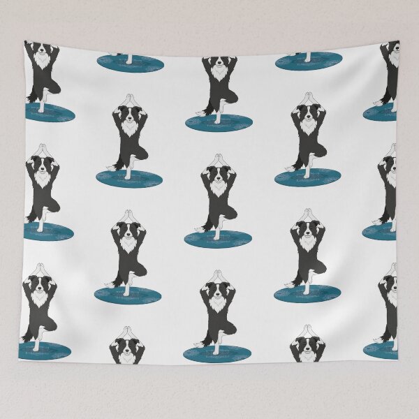 Item preview, Border Collie Yoga Tree Pose Meditation Vector Illustration designed and sold by PictoVibe.