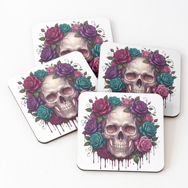 Item preview, Skull & Roses Gothic Floral Illustration designed and sold by larbimalki.