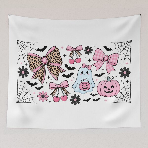 Item preview, Coquette Pink Halloween Bows & Ghost designed and sold by larbimalki.