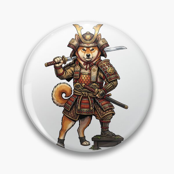 Item preview, Shiba Inu Samurai Warrior with Katana and Armor Illustration designed and sold by PictoVibe.