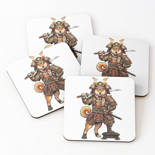 Item preview, Shiba Inu Samurai Warrior with Katana and Armor Illustration designed and sold by PictoVibe.