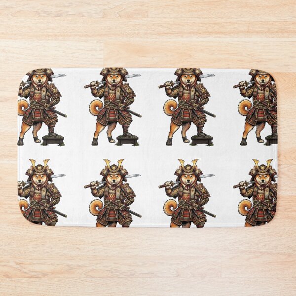 Item preview, Shiba Inu Samurai Warrior with Katana and Armor Illustration designed and sold by PictoVibe.