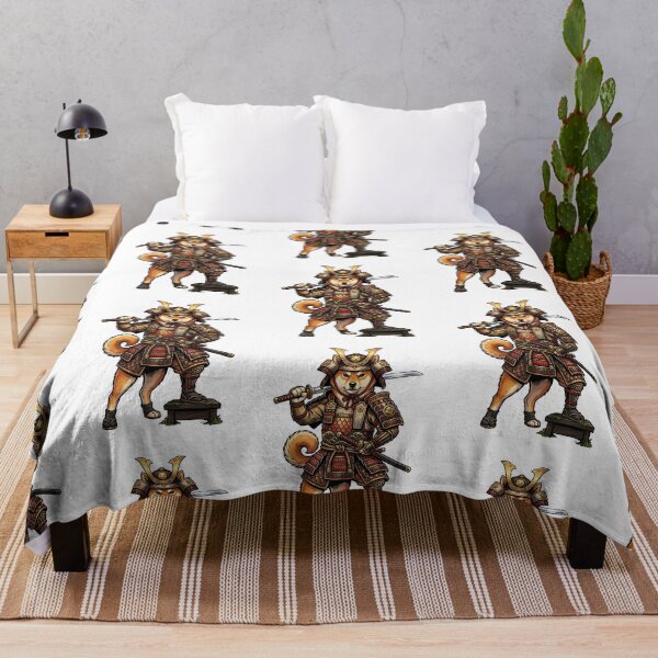 Item preview, Shiba Inu Samurai Warrior with Katana and Armor Illustration designed and sold by PictoVibe.