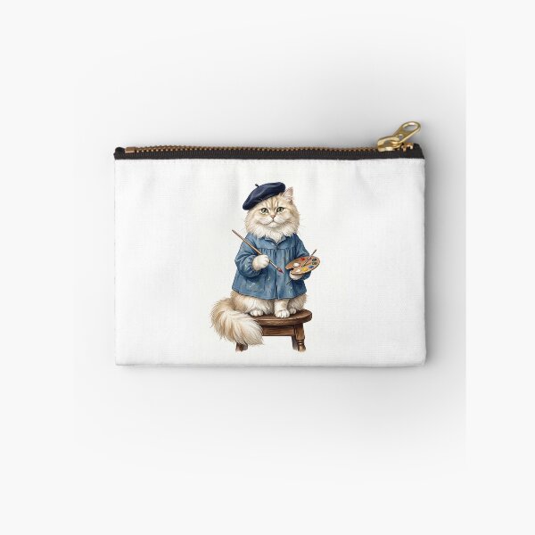 Item preview, Persian Cat Painter with Beret and Paintbrush Vintage Illustration designed and sold by PictoVibe.