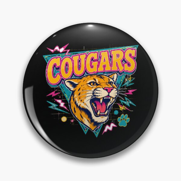 Item preview, Cougars Wildcat Mascot Neon Retro 80s School Spirit Graphic Design designed and sold by ScottClar95063.