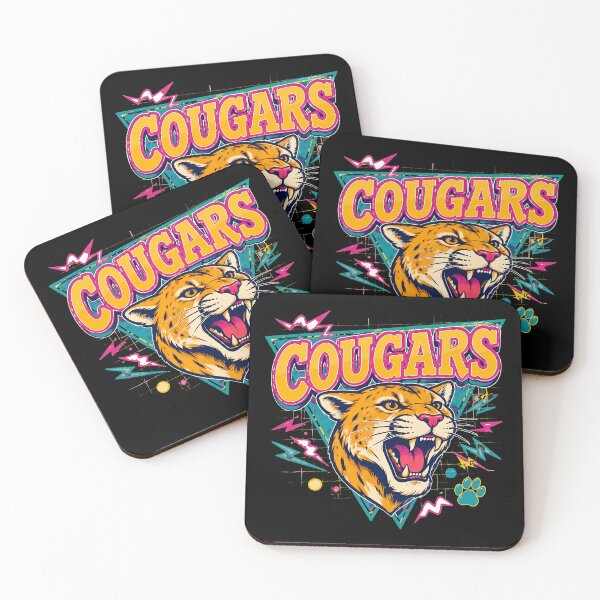 Item preview, Cougars Wildcat Mascot Neon Retro 80s School Spirit Graphic Design designed and sold by ScottClar95063.