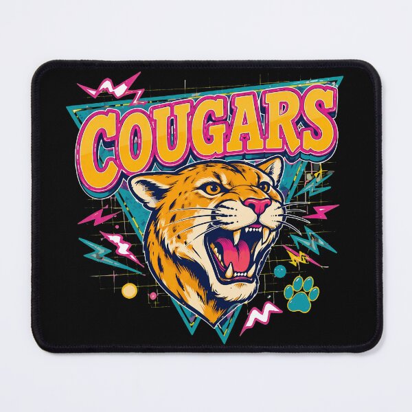Item preview, Cougars Wildcat Mascot Neon Retro 80s School Spirit Graphic Design designed and sold by ScottClar95063.