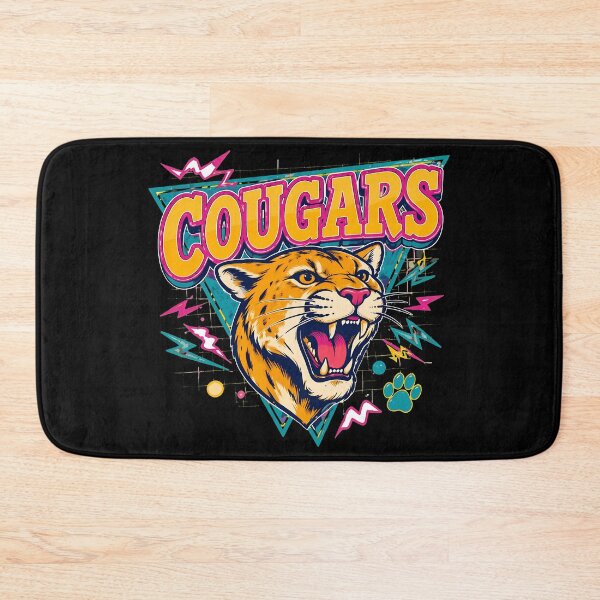 Item preview, Cougars Wildcat Mascot Neon Retro 80s School Spirit Graphic Design designed and sold by ScottClar95063.