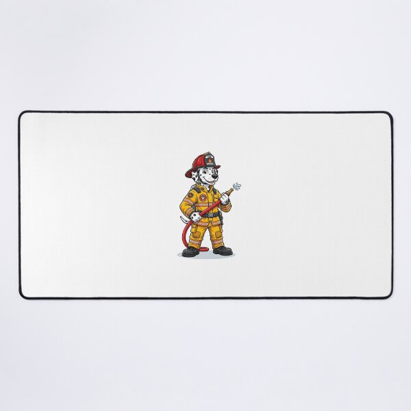 Item preview, Dalmatian Firefighter in Yellow Gear with Red Helmet Cartoon designed and sold by PictoVibe.
