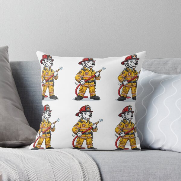 Item preview, Dalmatian Firefighter in Yellow Gear with Red Helmet Cartoon designed and sold by PictoVibe.