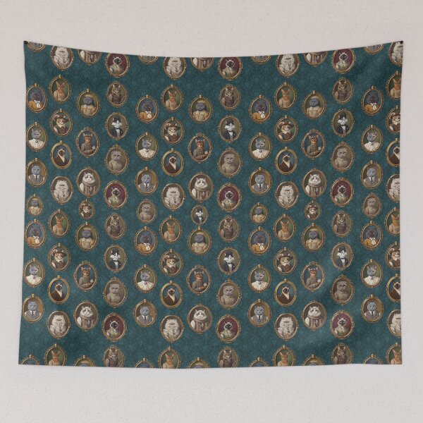 Item preview, Victorian Aristocat Portrait Gallery Damask Pattern designed and sold by ArtivoNest.