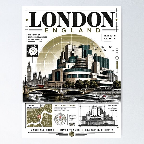 Item preview, Vintage London Thames River Architecture designed and sold by NzrProcreate.