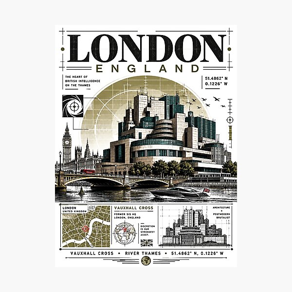 Item preview, Vintage London Thames River Architecture designed and sold by NzrProcreate.