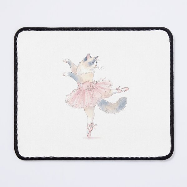 Item preview, Ragdoll Cat Ballerina in Pink Tutu on Pointe Illustration designed and sold by PictoVibe.