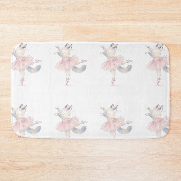 Item preview, Ragdoll Cat Ballerina in Pink Tutu on Pointe Illustration designed and sold by PictoVibe.
