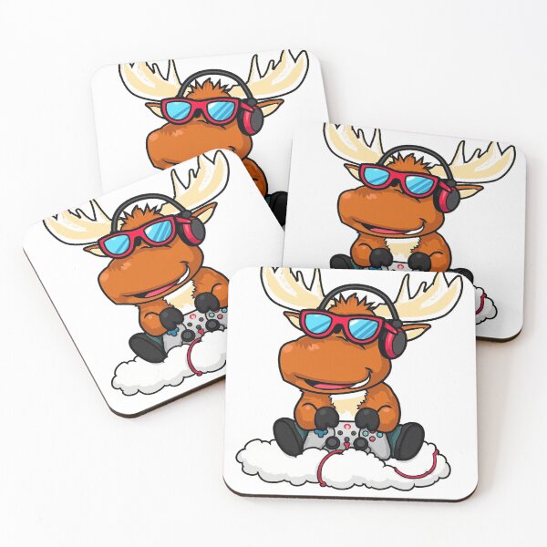 Item preview, Christmas Gamer Moose With Headset And Sunglasses designed and sold by lht6474.