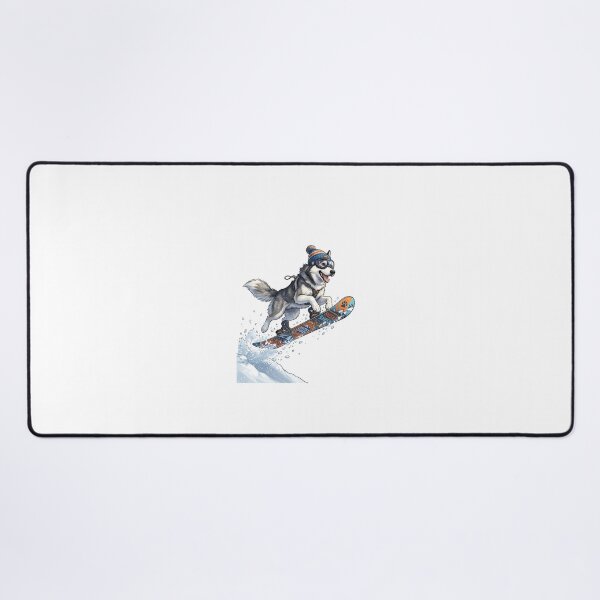 Item preview, Siberian Husky Snowboarder Mid-Air with Goggles and Beanie designed and sold by PictoVibe.