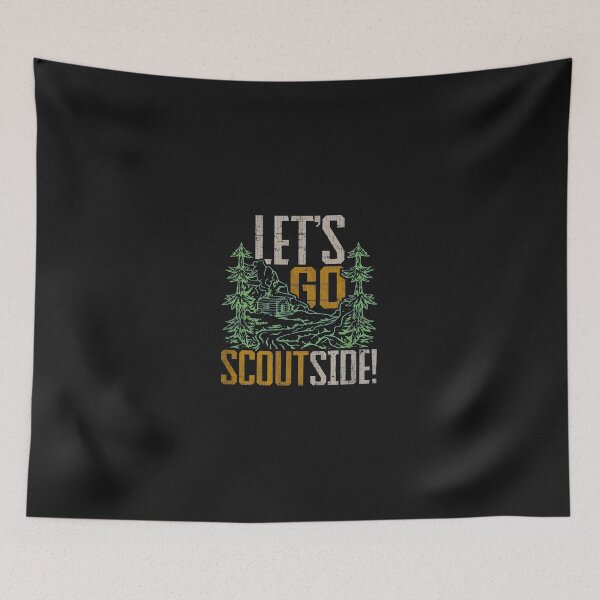 Item preview, Lets Go Scoutside Mountain Cabin Retro Outdoor Adventure designed and sold by oq0rsggc.