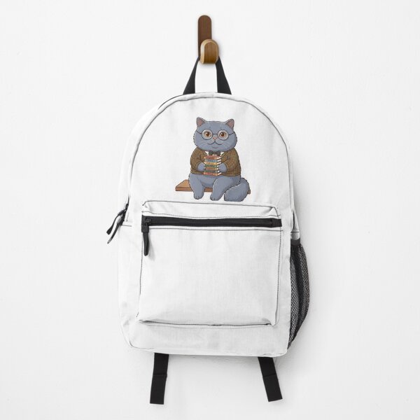 Item preview, British Shorthair Cat Librarian with Glasses and Tiny Books designed and sold by PictoVibe.