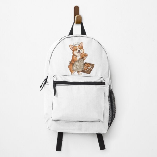 Item preview, Pembroke Corgi Baker with Apron and Croissant Illustration designed and sold by PictoVibe.