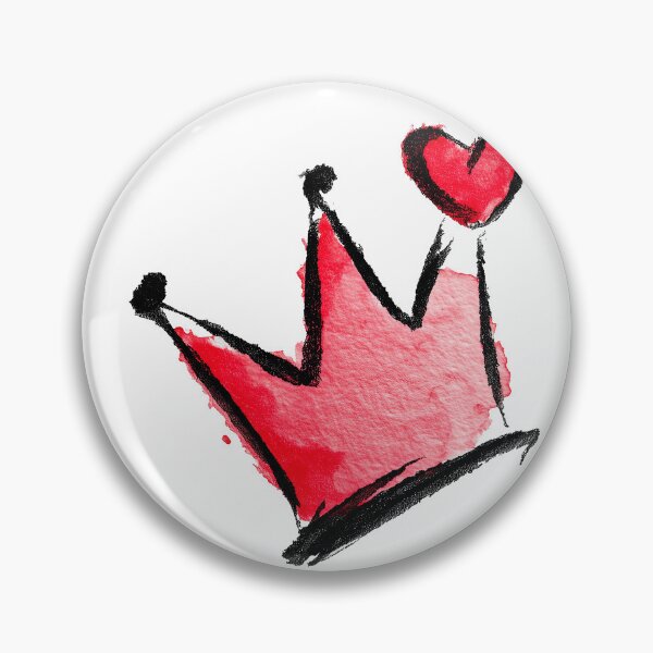 Item preview, Red Watercolor Crown with Cute Heart Art designed and sold by colorful-white.