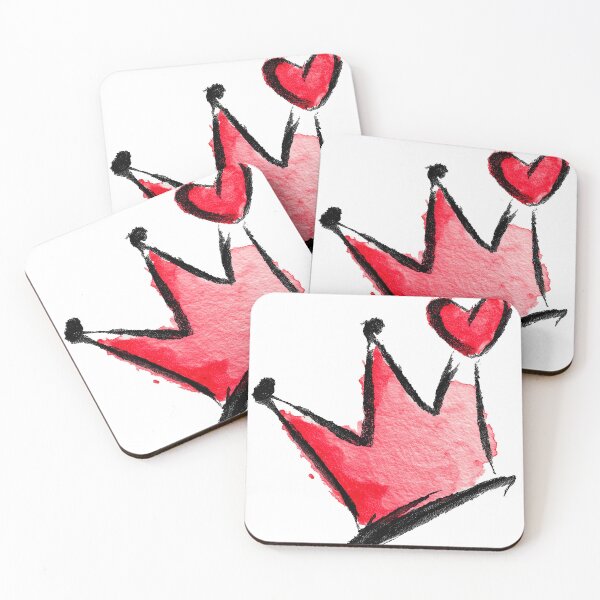 Item preview, Red Watercolor Crown with Cute Heart Art designed and sold by colorful-white.