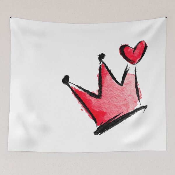 Item preview, Red Watercolor Crown with Cute Heart Art designed and sold by colorful-white.