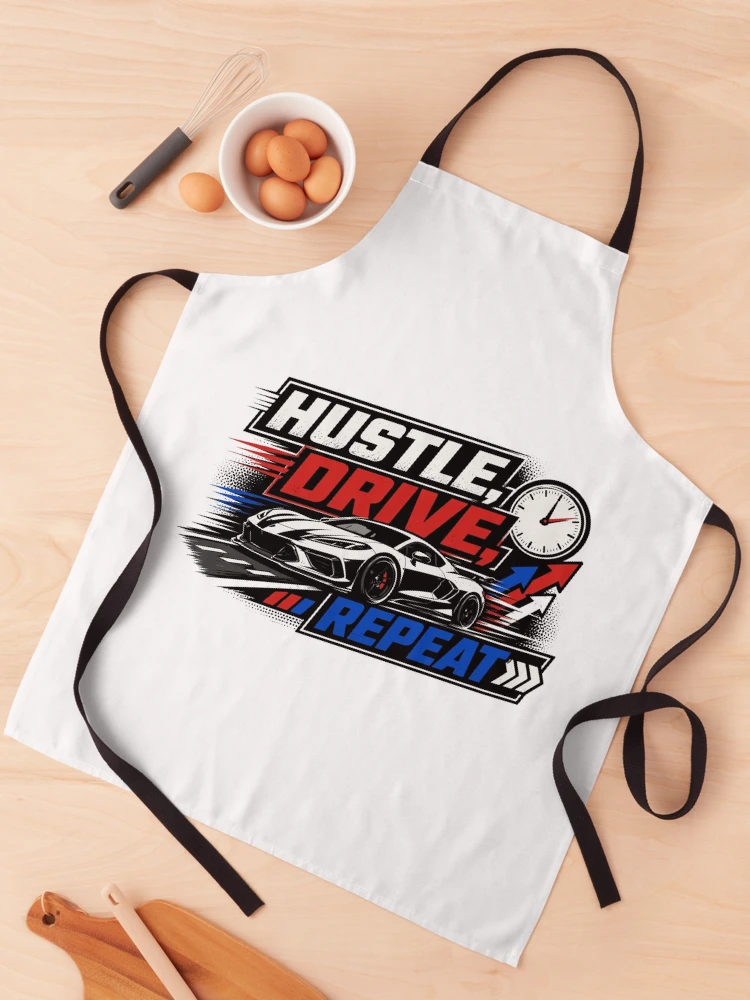Thumbnail 1 of 6, Apron, Hustle Drive Repeat designed and sold by RAS-77.