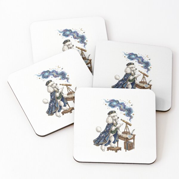Item preview, Standard Poodle Astronomer with Starry Cape and Telescope designed and sold by PictoVibe.