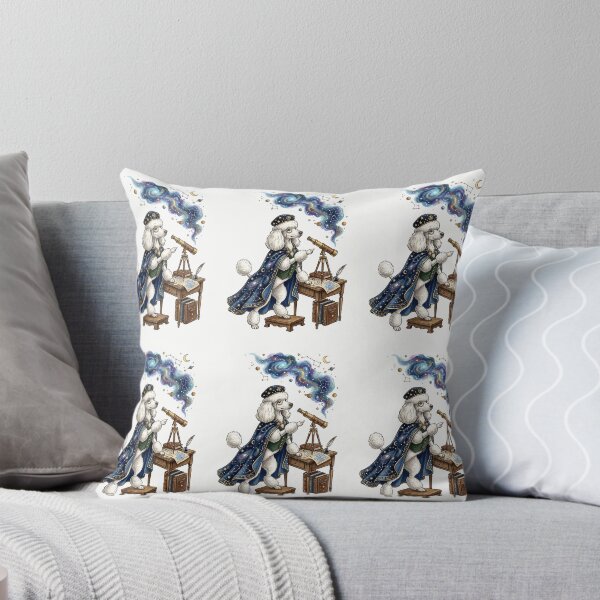 Item preview, Standard Poodle Astronomer with Starry Cape and Telescope designed and sold by PictoVibe.