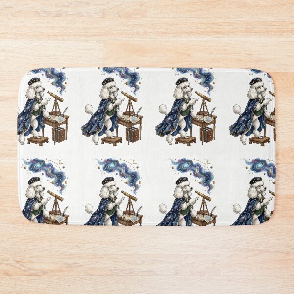 Item preview, Standard Poodle Astronomer with Starry Cape and Telescope designed and sold by PictoVibe.